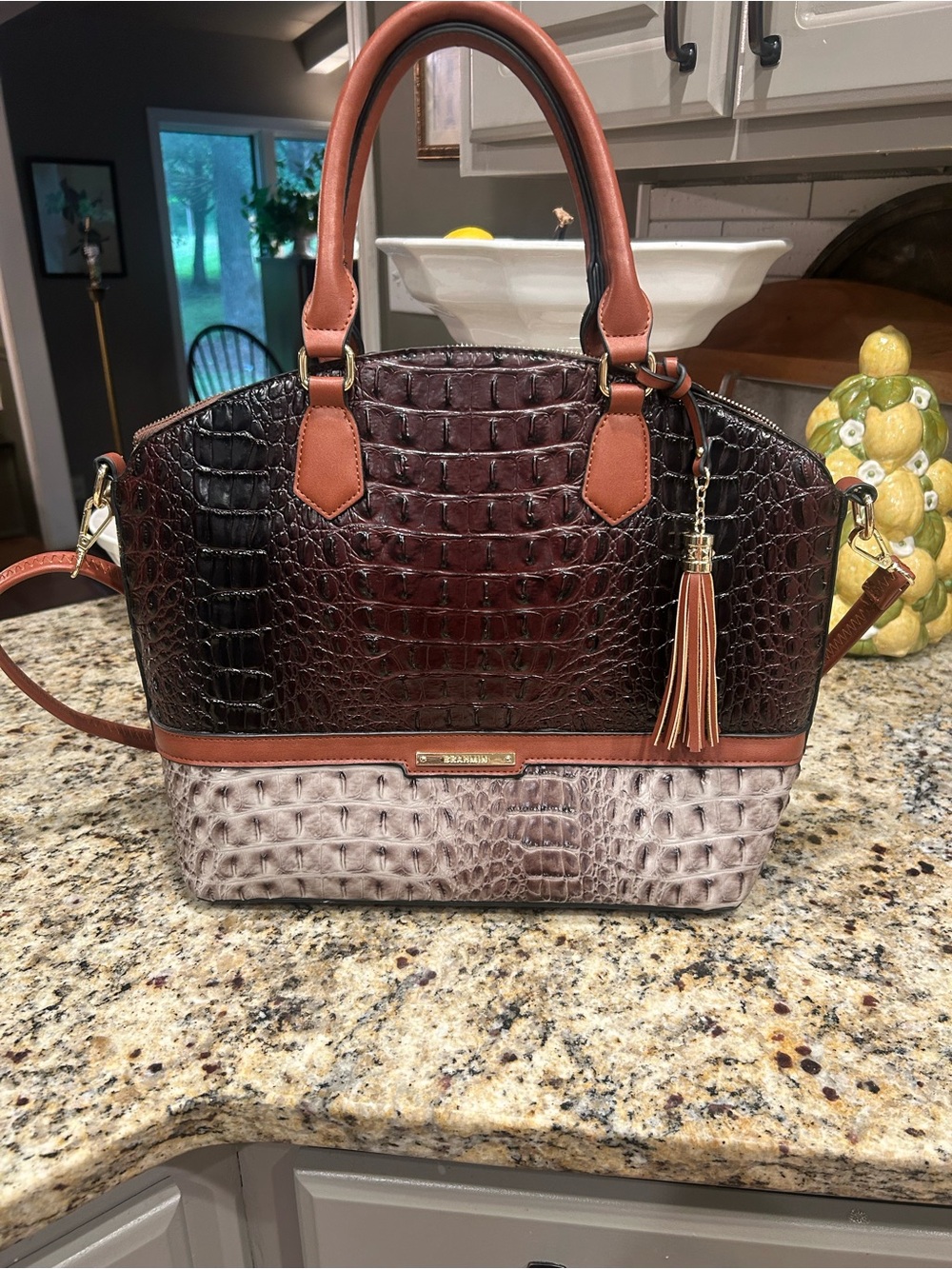 Brahmin Large Duxbury in Brown and Grey